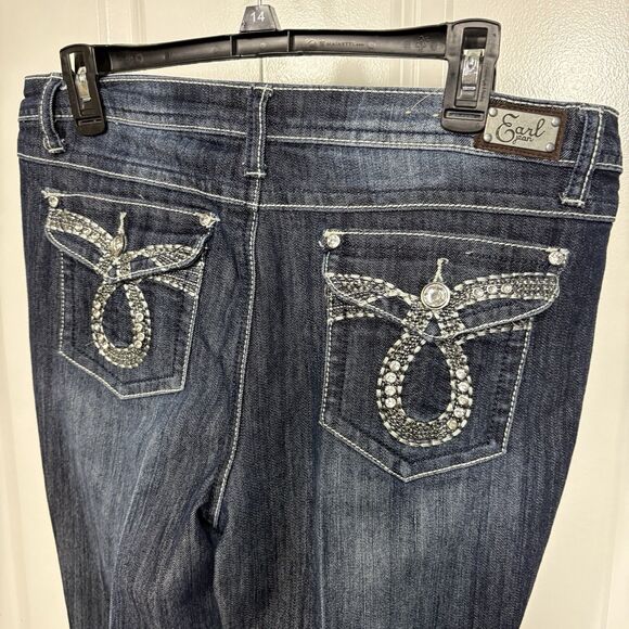 Earl Jean Jeans Women 10P Bootcut Embellished Pockets Rhinestone Bling Denim - Picture 3 of 9